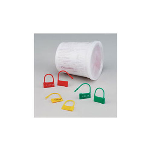 Cadenas à usage unique en plastique jaune/rouge/vert, sans numérotation,  boîte 100 pièces